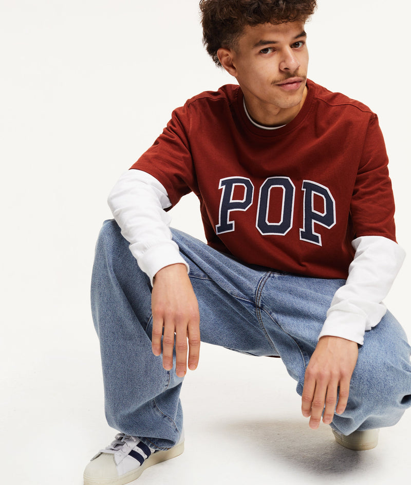Pop Arch T-Shirt Fired Brick/Navy
