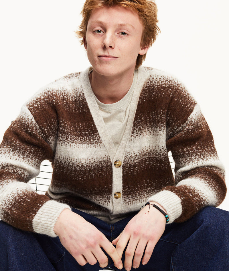 Pop Striped Knitted Cardigan Delicioso/Cress Green