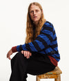 Pop Striped Crewneck Sweat Sodalite Blue