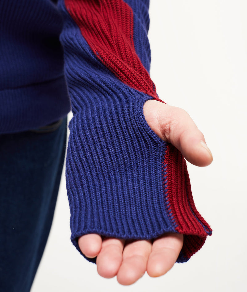 Pop Full Zip Cardigan Sodalite Blue/Fired Brick