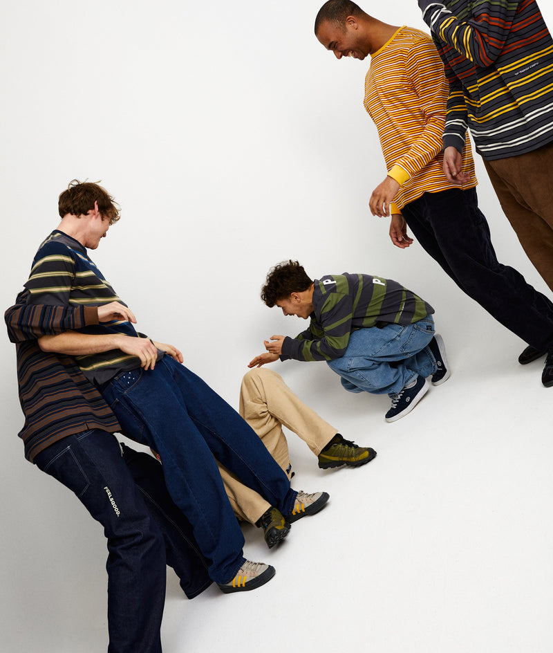 Pop Striped Logo Longsleeve T-Shirt Olivine