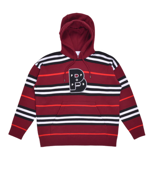 Featured Product Image Of Burberry & Pop Wool Striped Knitted Hooded Sweat