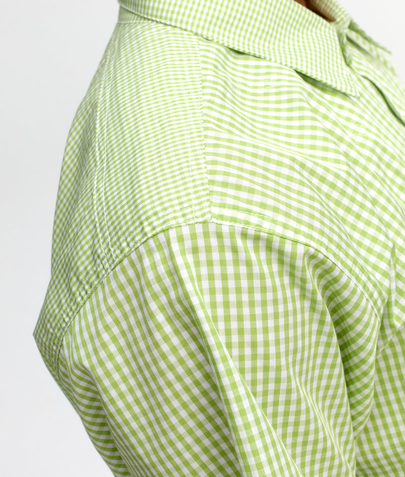 Pop Italo Shirt Jade Lime Gingham