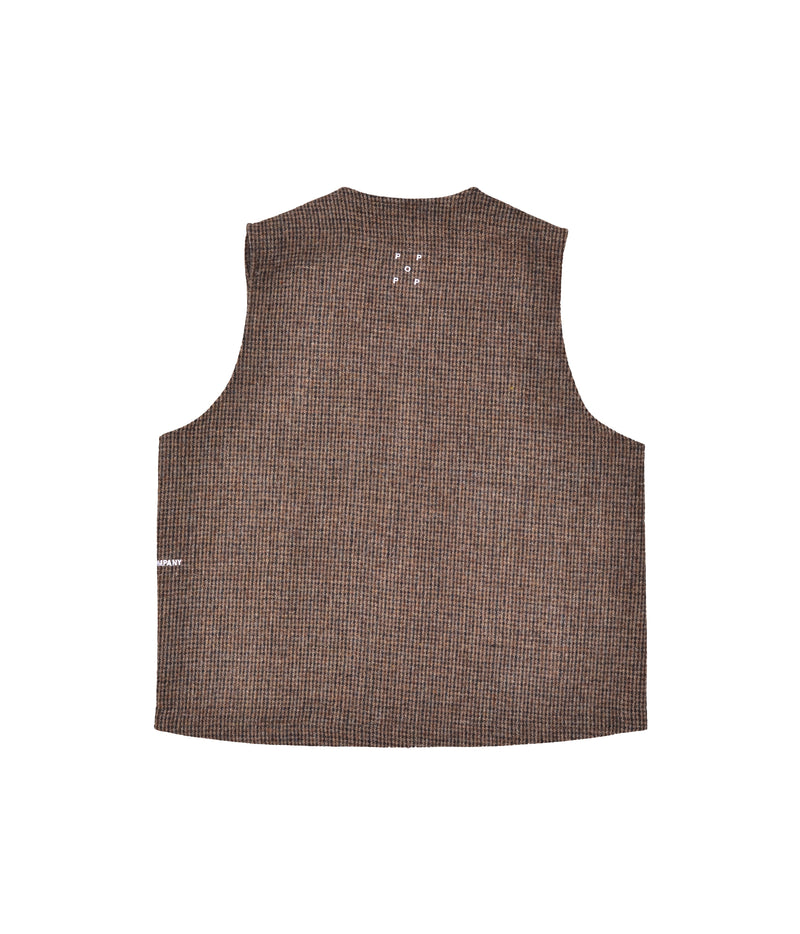 Pop Wizard Vest Harris Tweed Brown