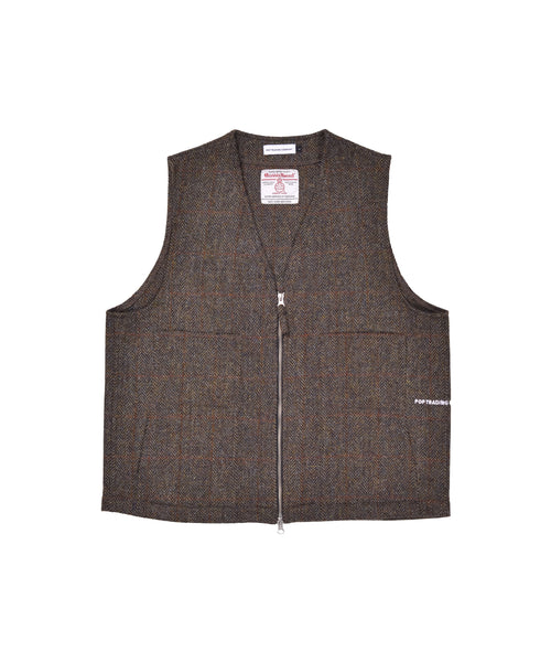 Featured Product Image Of Pop Wizard Vest Harris Tweed Green