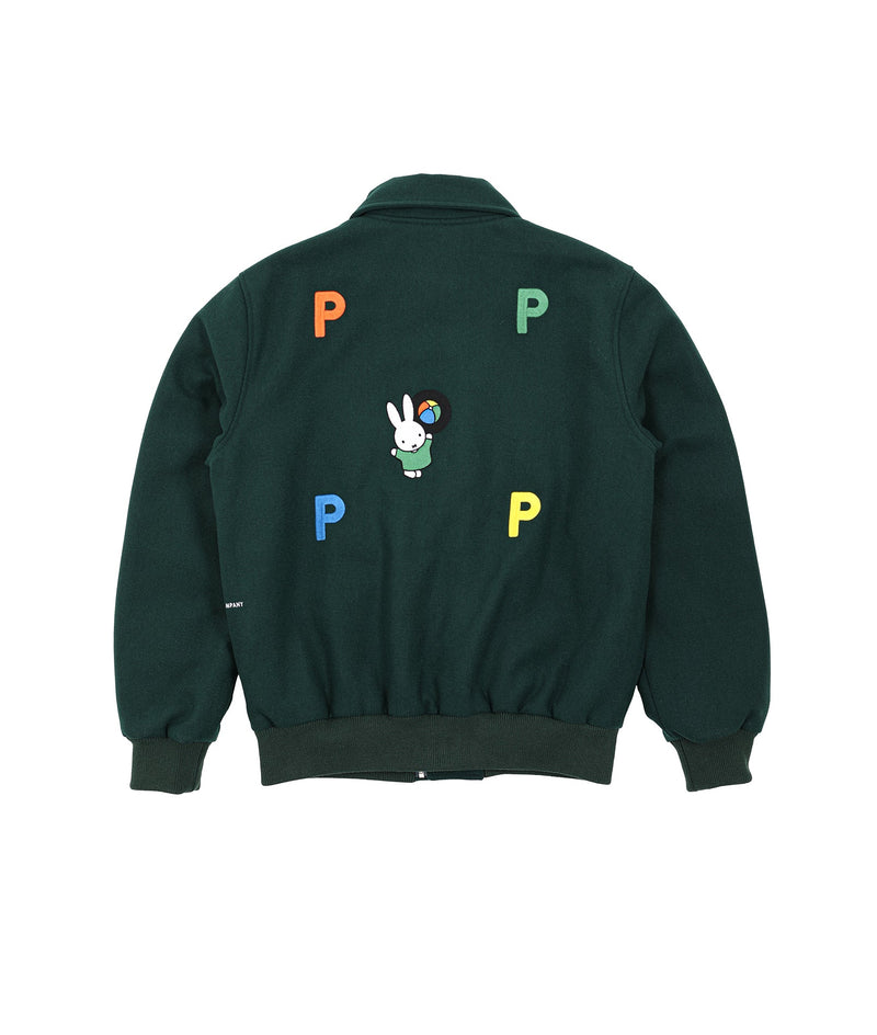 Pop & Miffy Varsity Jacket Dark Green