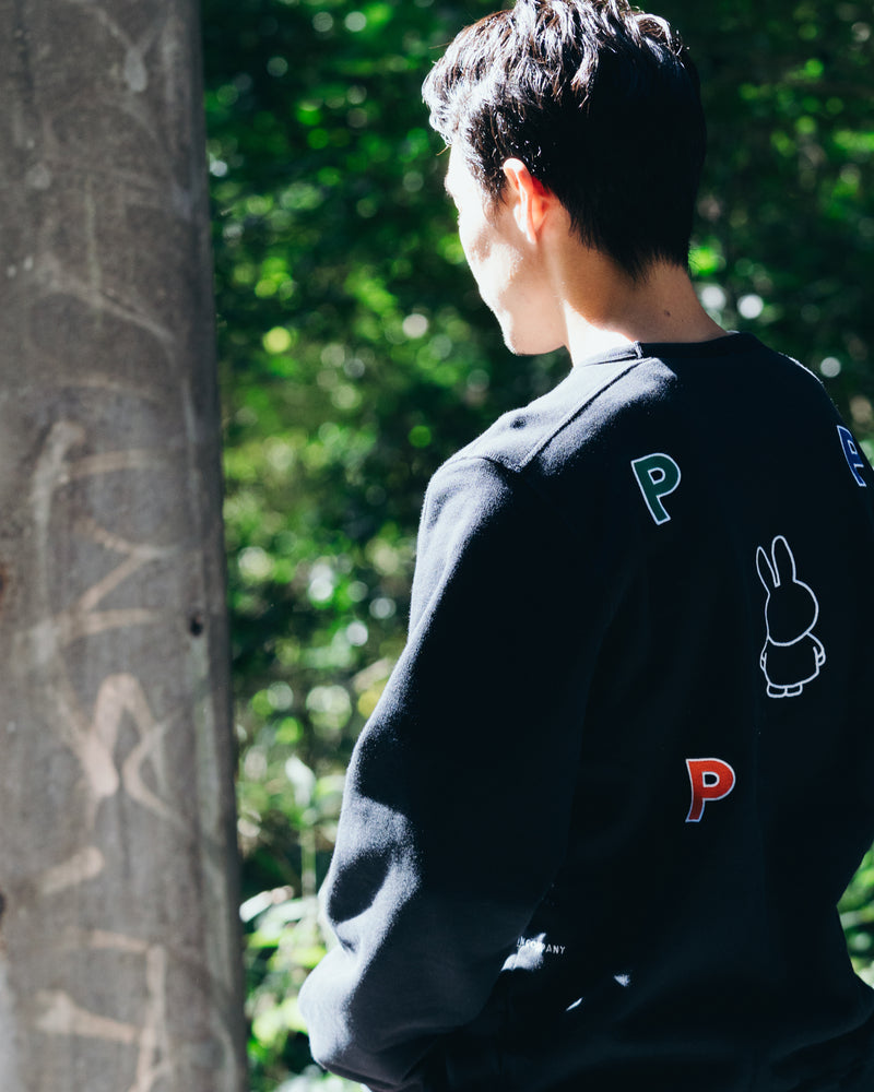 Miffy & Pop Exclusive Embroidered Logo Crewneck Sweat Black