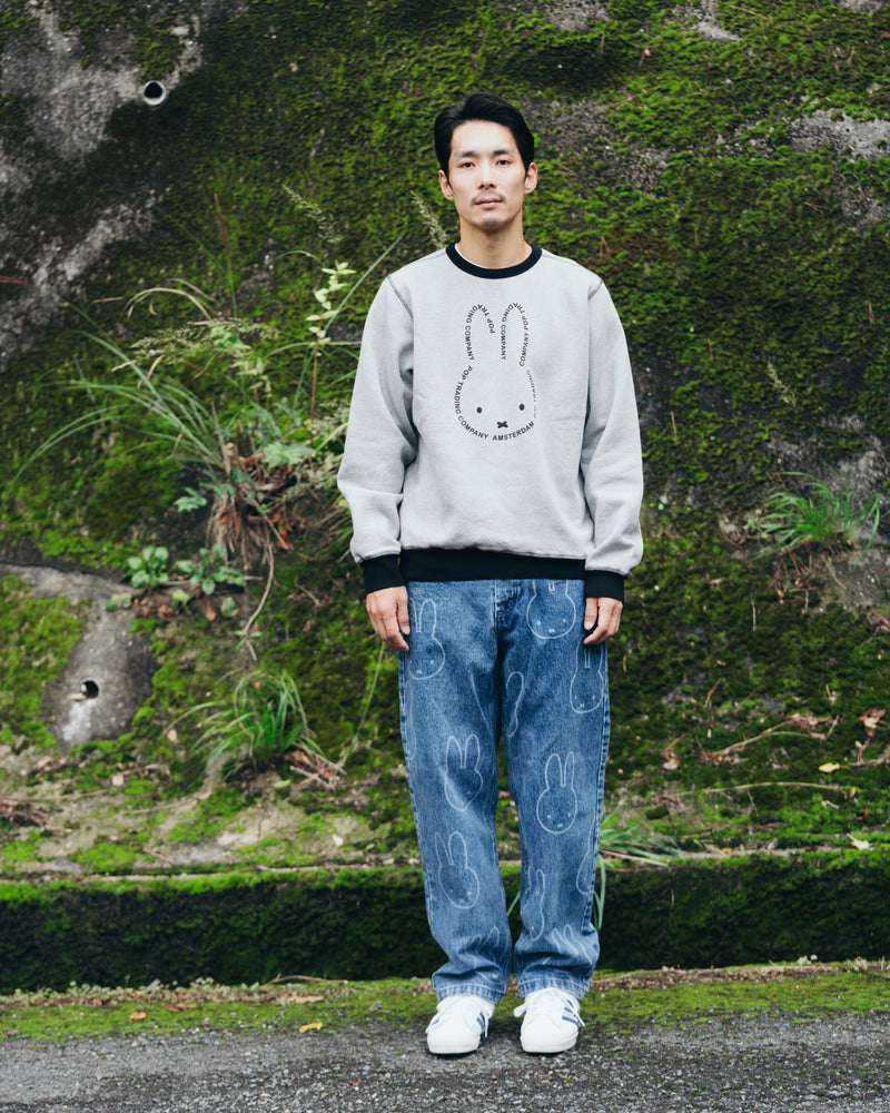 Miffy & Pop Exclusive Crewneck Sweat Heather Grey/Black