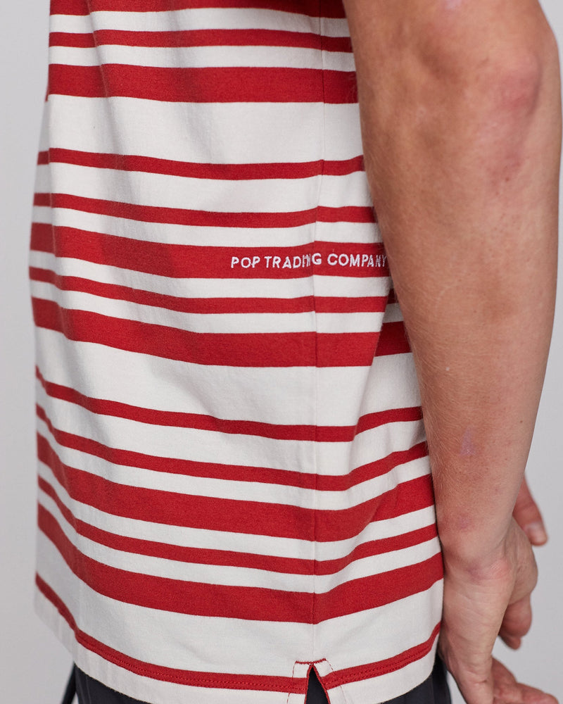 Pop Striped T-Shirt Pepper Red/Off White