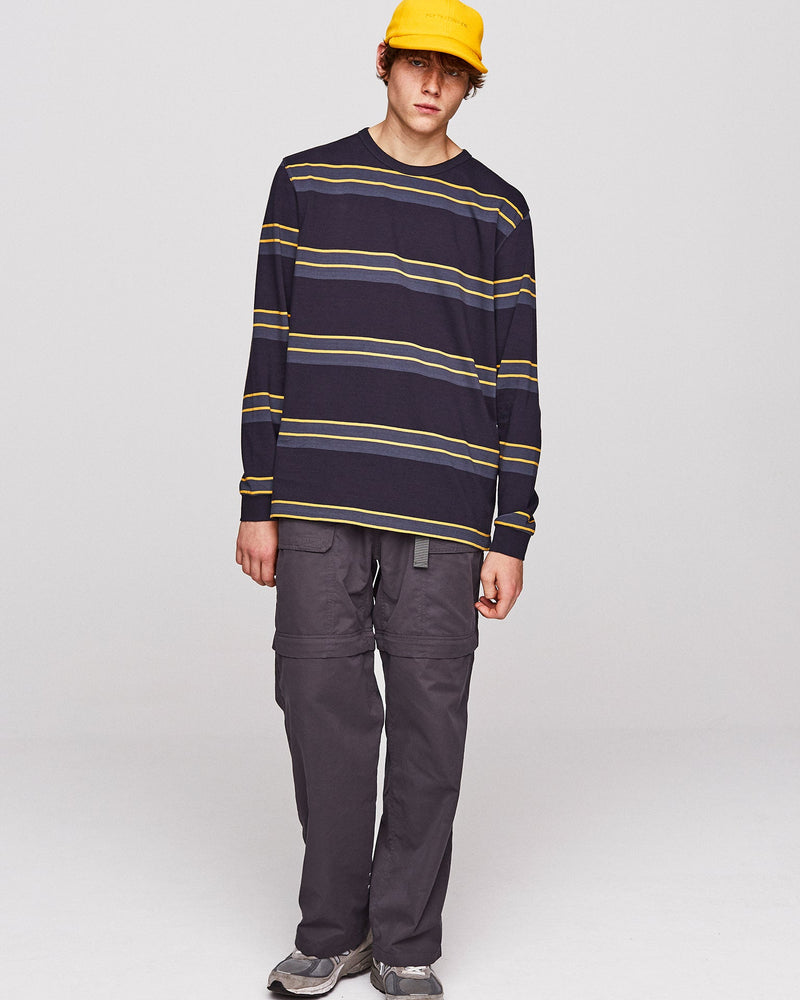 Pop Striped Longsleeve Charcoal/Burnt Yellow