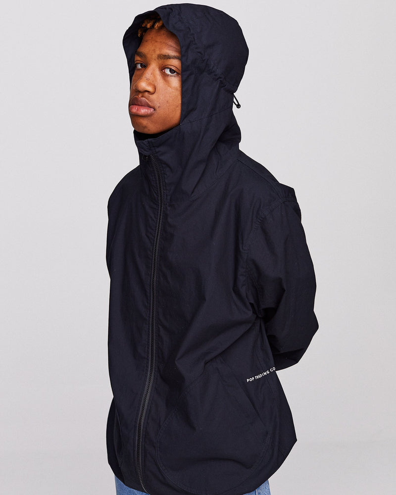 Pop Simple Hooded Jacket Black