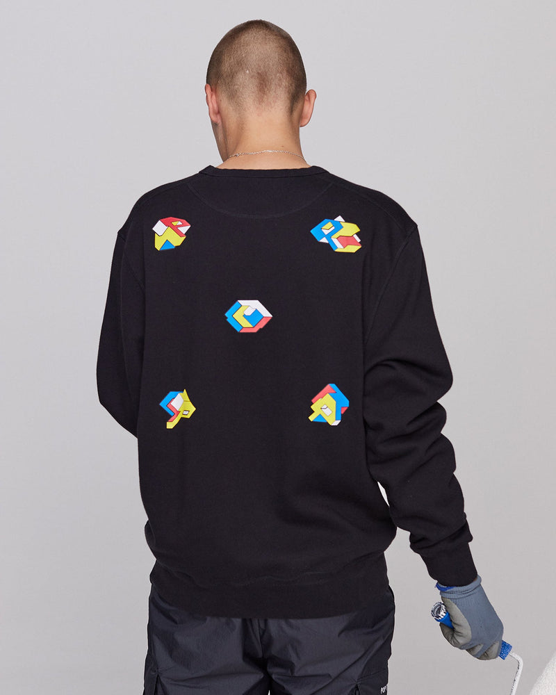 Pop Delta Crewneck Sweat Black
