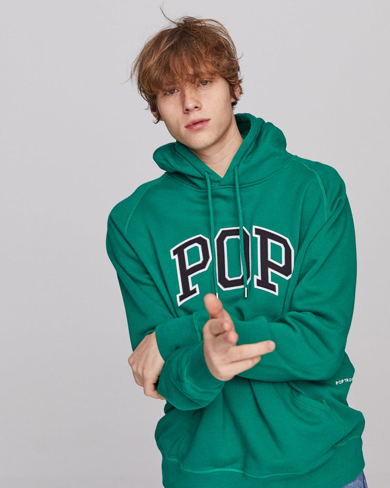 Pop Arch Logo Hooded Sweat Kelly Green