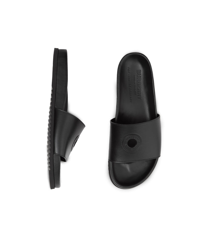 Burberry & Pop Sharktooth Slides Black