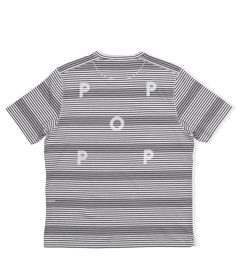 Pop Harde Striped Pocket T-Shirt Anthracite/White