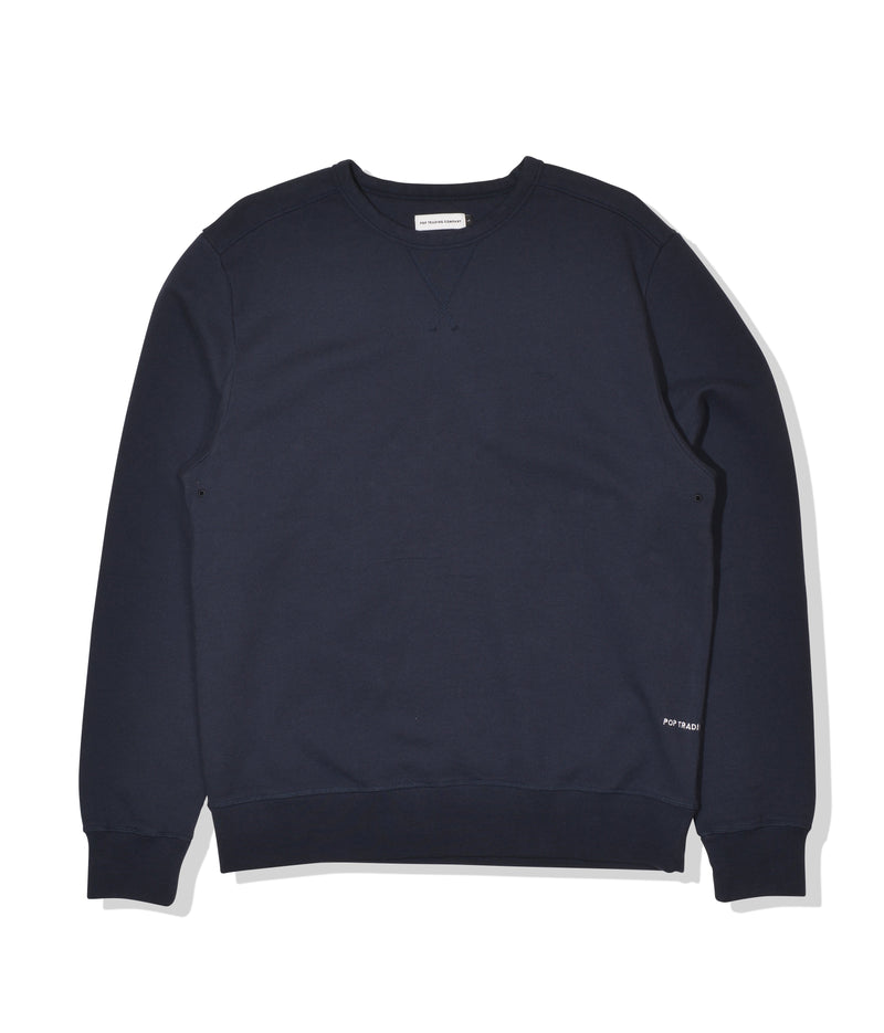 Pop Logo Crewneck Sweat Navy/White