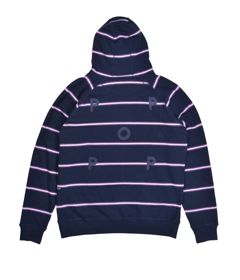 Pop Striped Hooded Sweat Navy/Violet