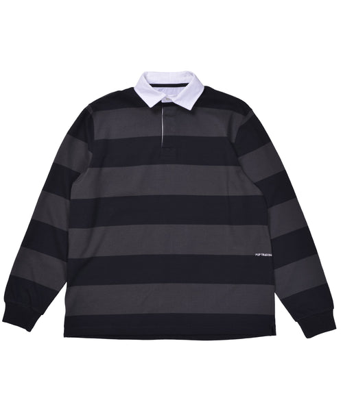 Featured Product Image Of Pop Striped Rugby Polo Black/Anthracite