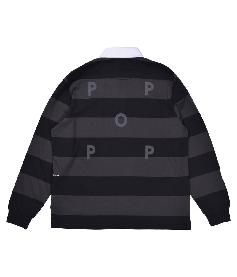 Pop Striped Rugby Polo Black/Anthracite