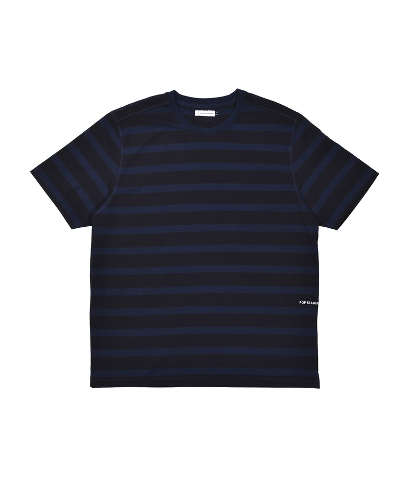 Pop Striped Logo T-Shirt Navy/Black