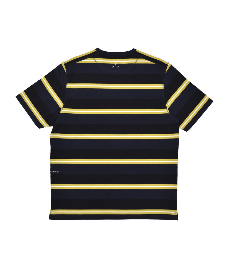 Pop Striped Pocket T-Shirt Navy/Electric Yellow