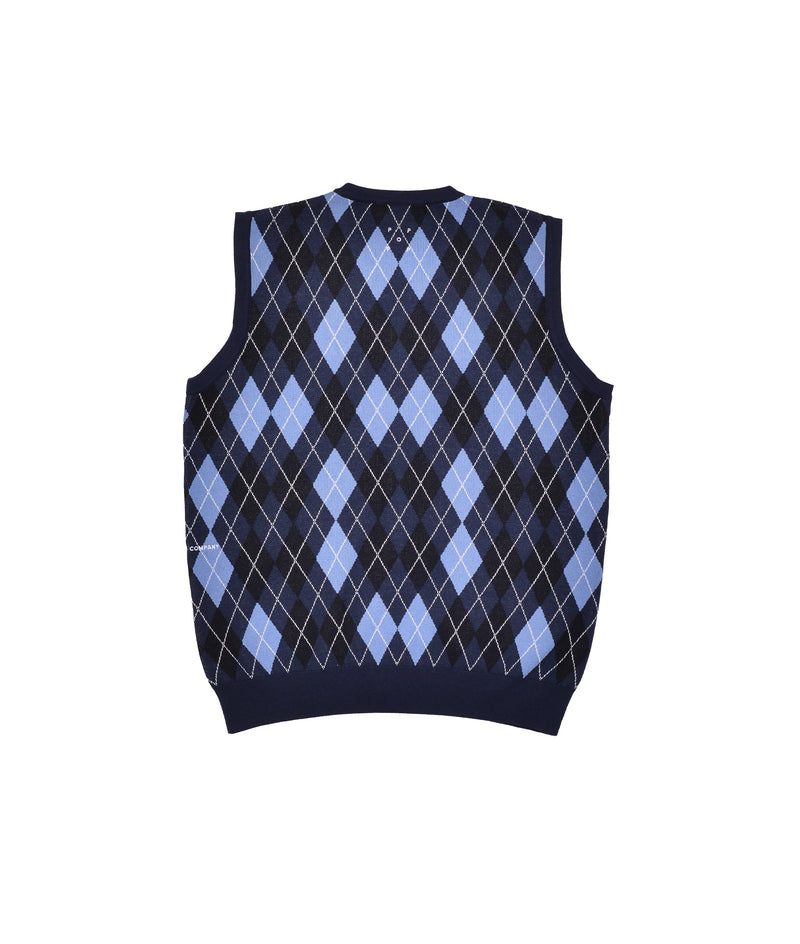 Pop Burlington Cardigan Vest Black/Navy